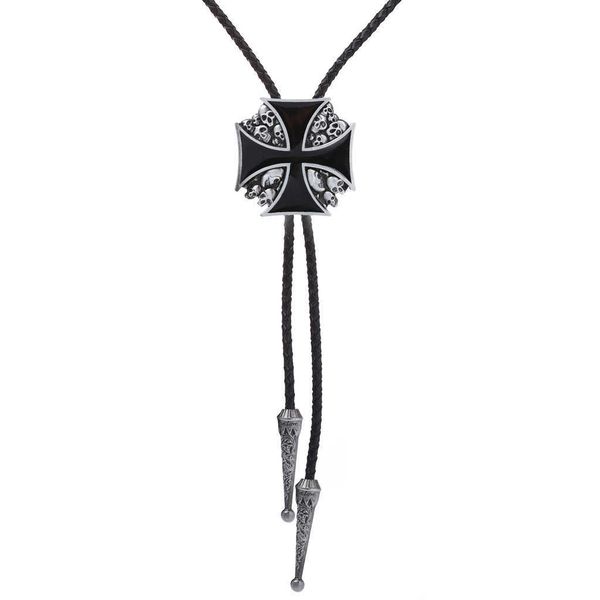 

bolo ties punk style big cross skull bolo tie hkd230719, Red