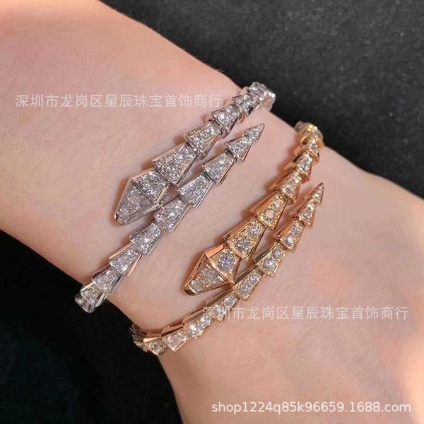 

spring bone version 18k rose gold plated high carbon diamond adjustable snake shape bracelet full sky star, Golden;silver