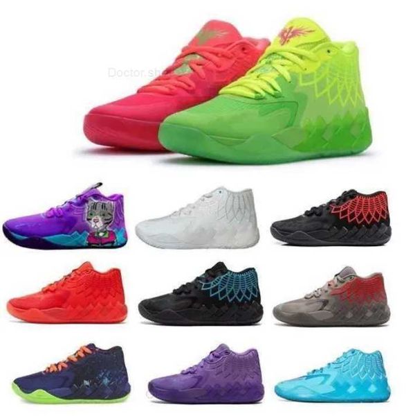 

2023 boys lamelo ball mb1 kids basketball shoes for sale 2023 queen city black red grey sport shoe trainner sneakers us45-us12