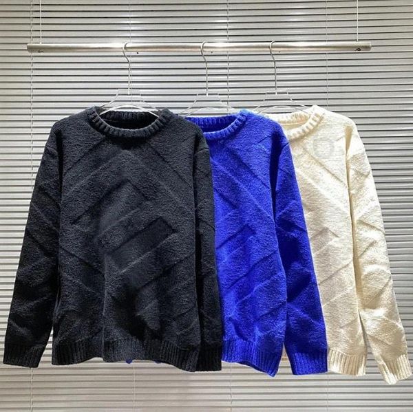 

winter mens sweaters pullover ff round neck long sleeve sweater loose knitted clothing s-2xl k03b#, White;black