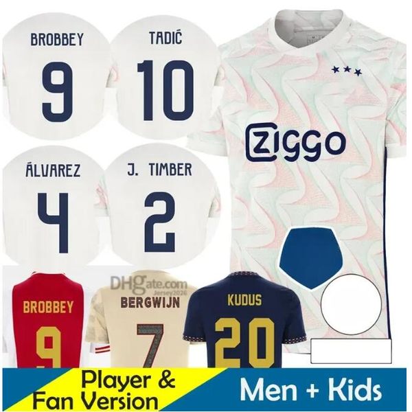 

23/24 tadic soccer jerseys alvarez klaassen taylor alvarez brobbey lucca kudus berghuis f.conceicao ajas 2023 2024 fans player men kit kids, Black;yellow