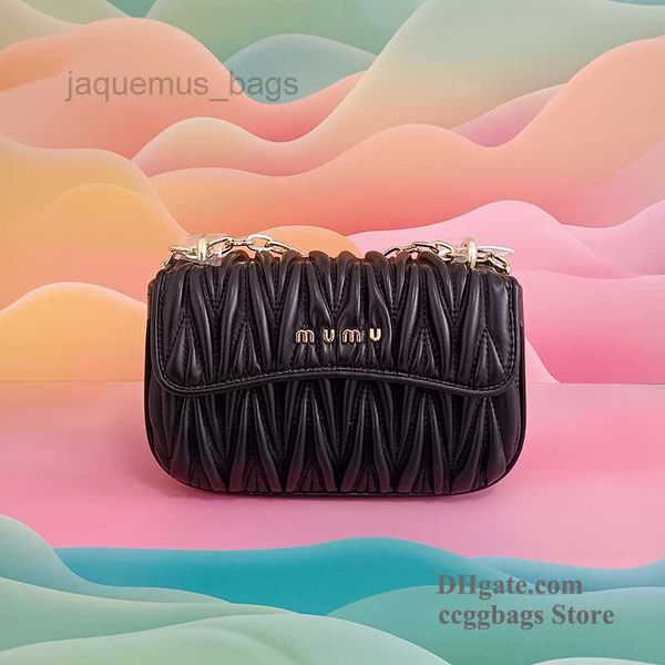 

designer bags miu crossbody shoulder bag for women genuine leather chain flap luxury fashion ladies wallet purses white black pink