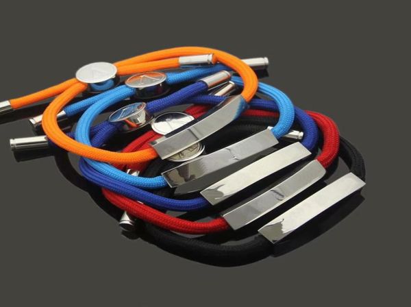 

fashion designers couple bracelet men women stainless steel colored nylon bracelets letter jewelry6944105, Golden;silver