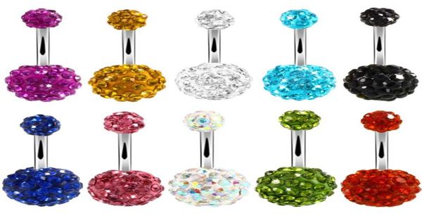 

trendy navel piercing jewelry crystal disco 316l stainless steel belly button rings body jewelry piercing ombligo2389927, Silver