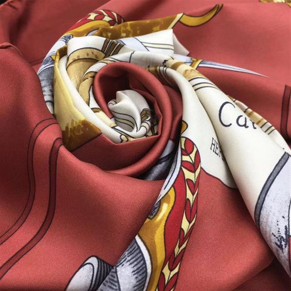 

whole- style fashion women's square scarf 100% twill silk material print embellished pattern size 110cm - 110cm3112, Blue;gray
