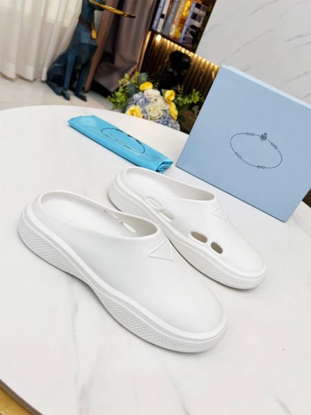 

summer casual streetwear sandals shoes embossed triangle rubber slides women men lightweight slip on beach slippers comfort walking, Black