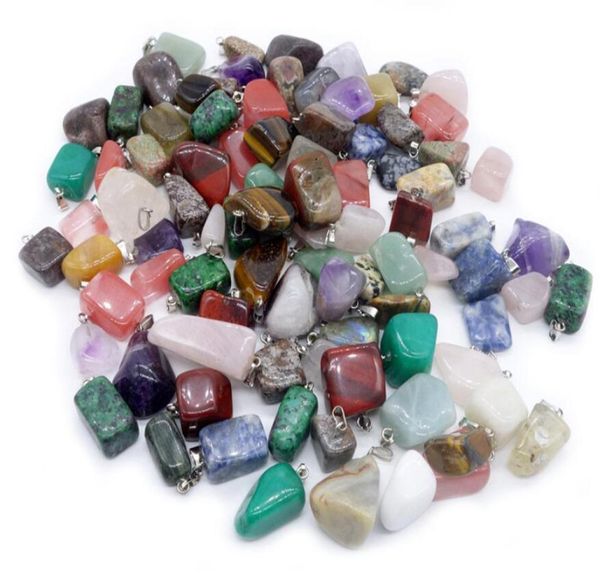 

natural stone pendants irregular jade pendant necklace agate stones quartz opal jewelry no chain2429074, Silver