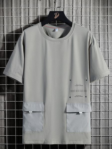 

men's t shirts summer oversized big pockets t shirts men streetwear short sleeve cotton tshirt male harajuku tees plus size 6xl 7xl 8x, White;black