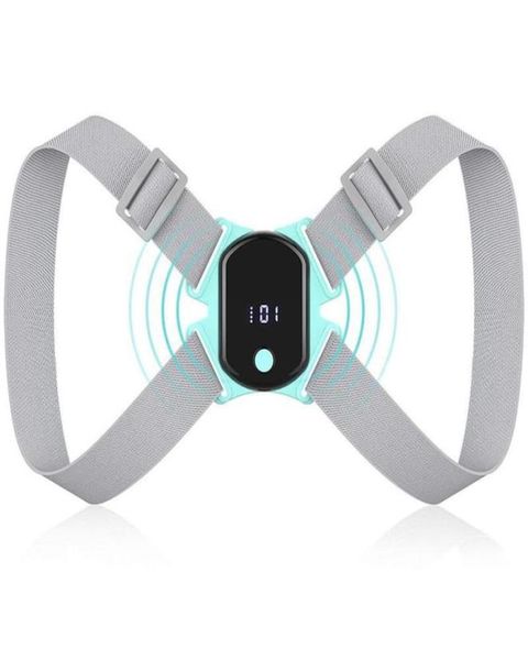 

back support posture corrector trainer with smart sensor vibration reminder straightener brace for adult3296742, Black;blue