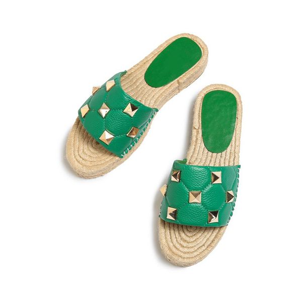 

fashionable beach shoes 2023 valentinosity luxurious design, retro decoration, men's and women's summer leather canvas rubber flat