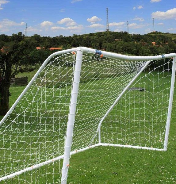 

full size 12 x 6ft polyethylene twine rainresistant football net for soccer goal post junior sports training white2236315