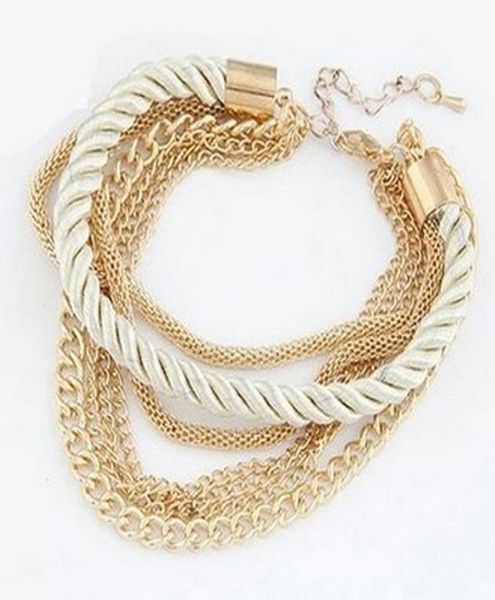 

charm braceletswoven braceletmultilayer europe and the united states wind metal alloy women039s accessories women039s bracel8393083, Golden;silver