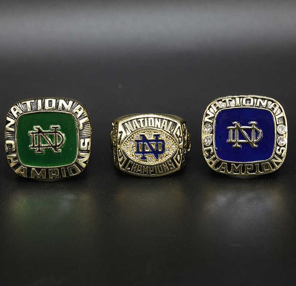 

ncaa 1973 1977 1988 notre dame championship ring set, Golden;silver