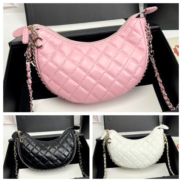 

luxury designer bag womens shoulder bags sheepskin crescent bag womens chain shoulder strap crossbody bag half-moon baguette underarm handba