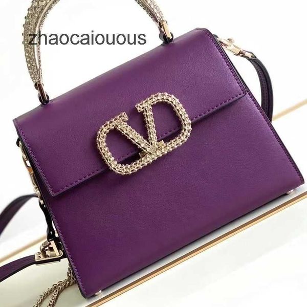 

crystal handbags valentins bags luxury decorated classic handbag designer cowhide metal women diamond handle handheld shoulder crossbody t2p