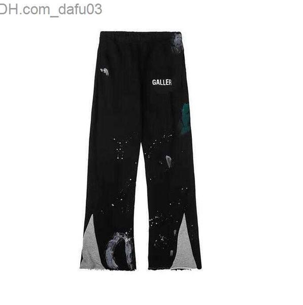 

men's pants men's jeans mens pants galleryes sweatpants dept speckled letter print women's couple loose versatile casual stra, Black