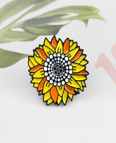 

orange flower pins beautiful bright personality enamel special creative brooch jewel gift for girl child6588953, Gray
