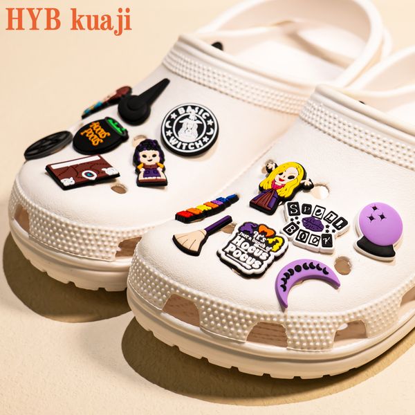 

hybkuaji hocus pocus shoe charms wholesale shoes decorations pvc buckles for shoes, White;pink