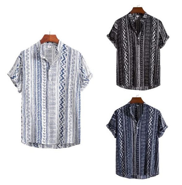 

summer striped shirts men's hawaiian shirts striped graphic clothing short sleeve streetwear oversized for men henleys, White;black