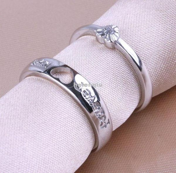 

925 sterling silver rings diamond ring love couple ring opening creative fashion rings forever love7393922