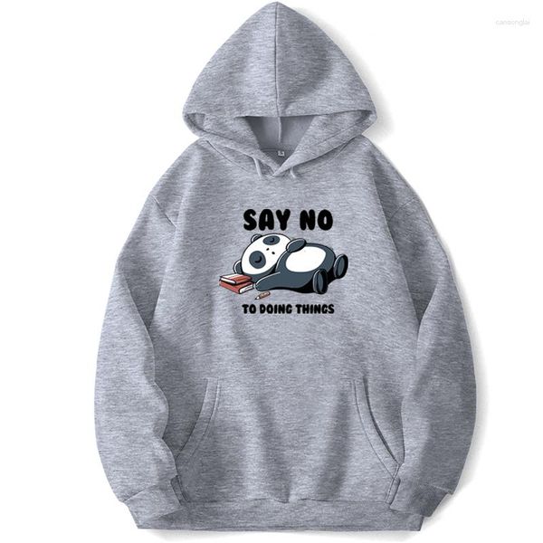 

style men's hoodies say no to doing things y2k hoodie men funny sweatshirts pullovers hoody clothing jumper sweatshirt, Black