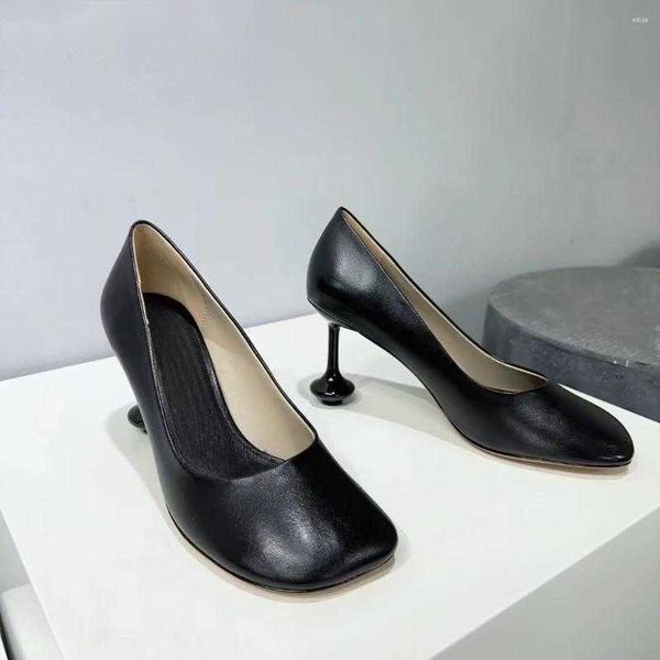 

sandals high heels women's strange style toe genuine leather fashion show party shoes thin wom, Black