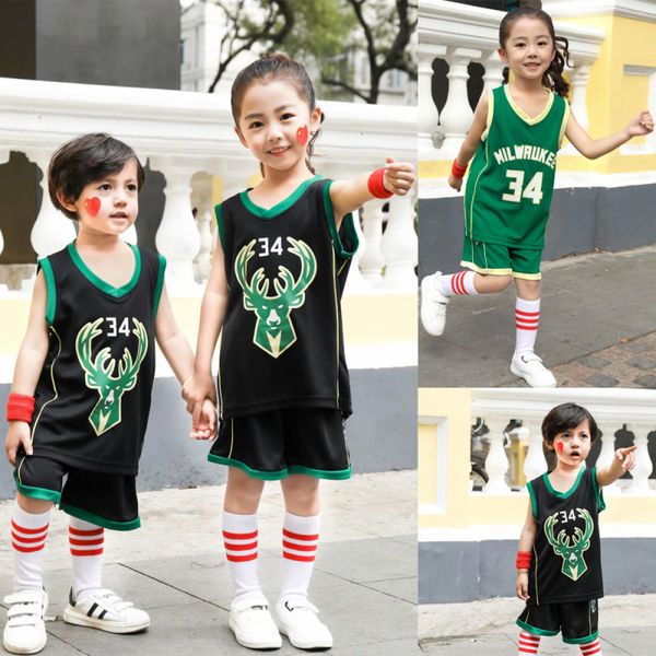 

men's tracksuits basketball sets boys girls clothes youth jersey basketball sleeveless breathable basketball jerseys kids camisetas de, Gray