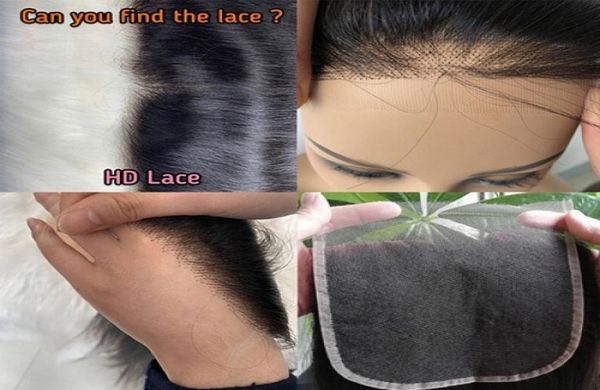 

invisible hd thin lace 4x4 and 5x5 closure 100 virgin hair fast fedex grade5051234, Black