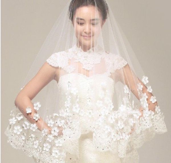 

european style new folwer lace wedding bridal veils012348159086, Black