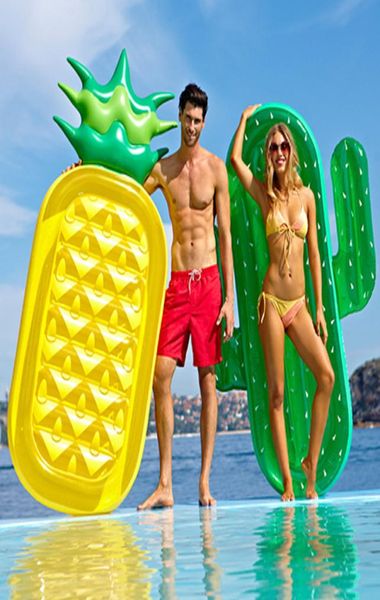 

inflatable giant pool float mattress toys watermelon pineapple cactus beach swimming ring fruit floatie air mattress1030499