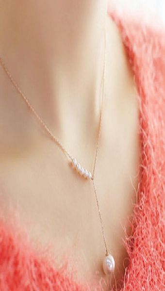 

temperament sweet accessories pearl necklace female jewelry clavicle fine chain7900744, Silver