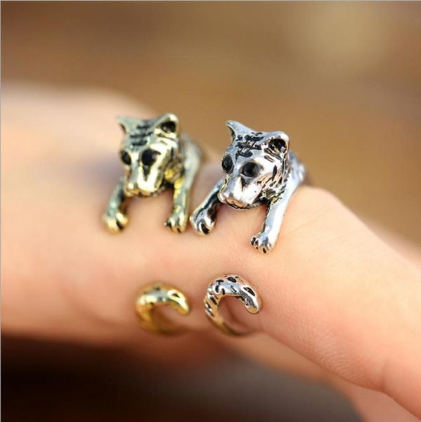 

new punk style adjustable baby tiger ring 3d animal rings antique silver bronze punk style for special gift2940393