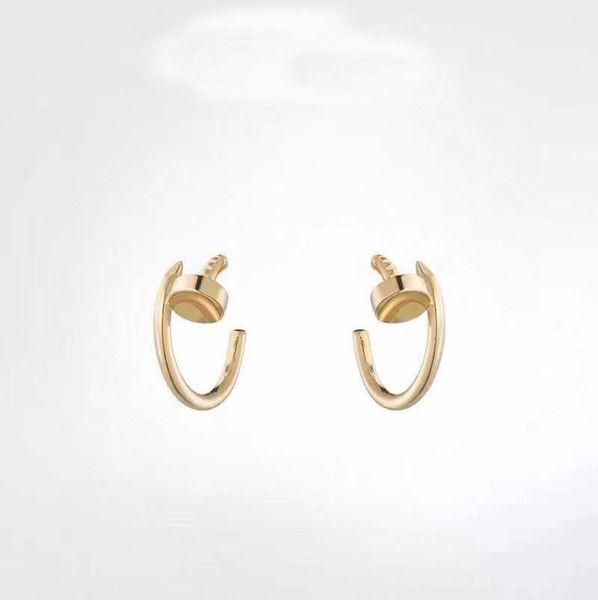 

fashion titanium steel nails stud earrings for mens and women gold silver jewelry for lovers couple rings gift9448737, Golden;silver