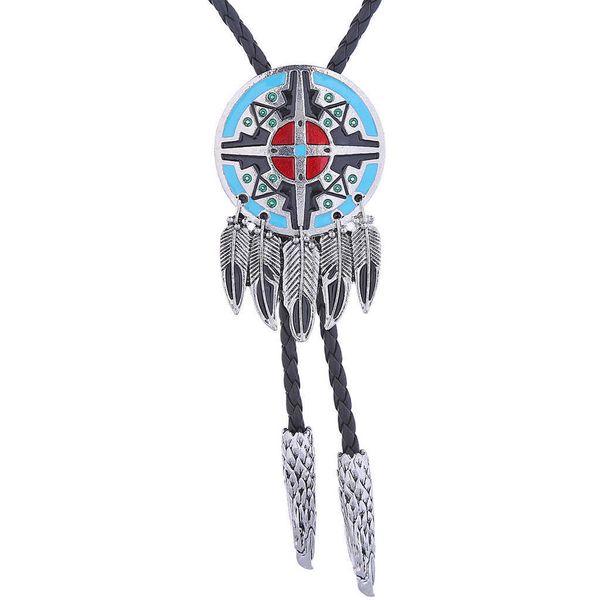 

bolo ties new indian feather totem pendant bolo tie hkd230719, Red