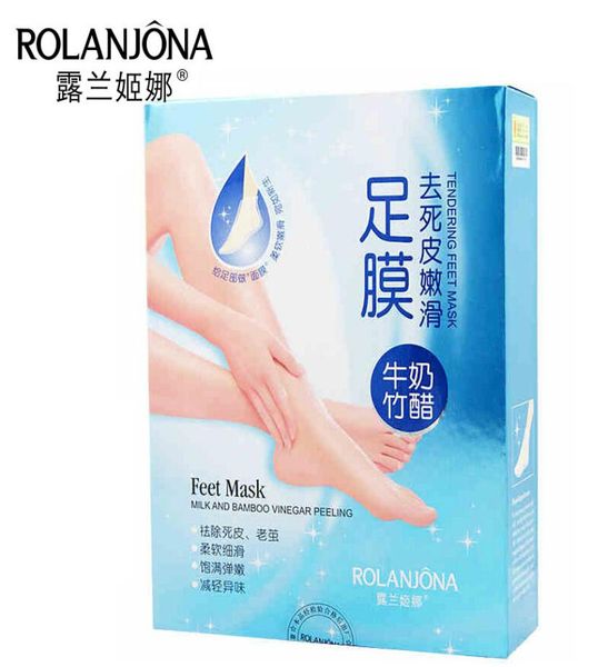 

rolanjona feet mask foot treatment milk and bamboo vinegar peeling tendering masks makeup beauty tools ship 10 packs5881566