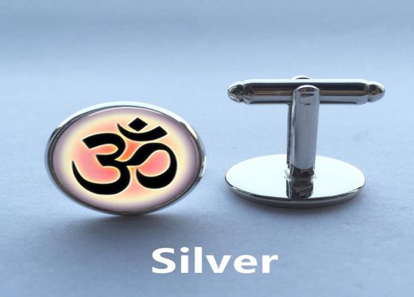 

fashion white buddhism glass zen om yoga jewelry muslim meditation mandala vintage collar cufflinks jewelry2527550, Silver