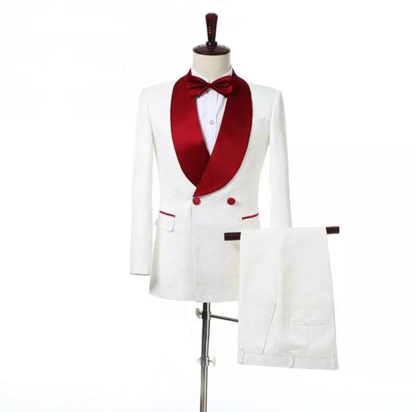 

custom slim fit men suits 2022 wedding tuxedos groom prom wear red shawl lapel man blazerjacket pants1473147, Black;gray