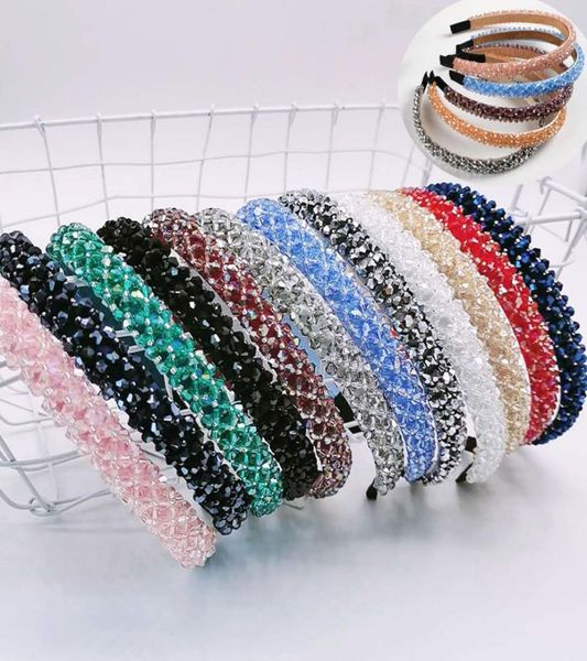 

blingbling crystal beaded hairhoop headwear girl women handmade accessories pearl flower headband 11 colors dhl8960672, Slivery;white