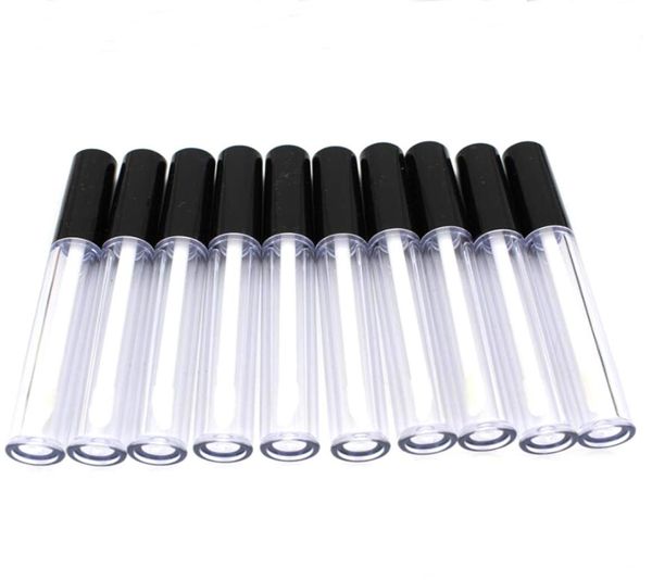 

10pcs 3ml plastic frosted empty lipgloss tube n black lidclear plastic cosmetic lip gloss containerconcealer refillablebottle5654254
