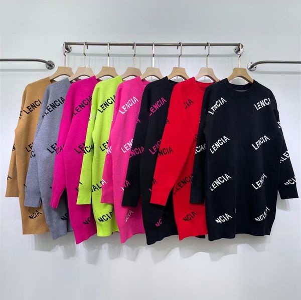 

designer women knit letter jumper sweaters fashion autumn winter pullover sweater womens tan color classic loose casual woman oversized clo, White;black