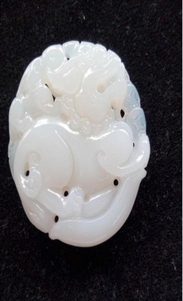 

china039s xinjiang an white jade kirin treasure pendant with d75969935, Silver