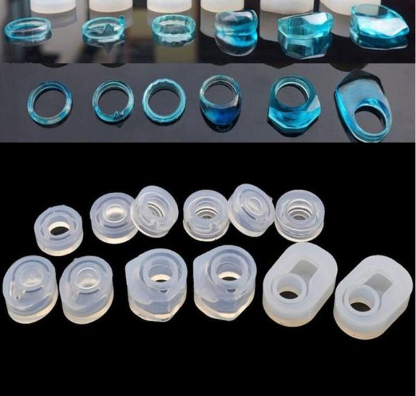 

6 pieces assorted diy silicone ring mold for resin jewelry making craft4412405