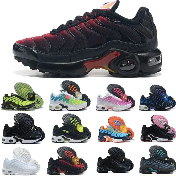 

kids 2022 shoes plus tn boys girls basketball trainers children toddlers running sneakers youth sports athletic outdoor shoe size 26-35, Black