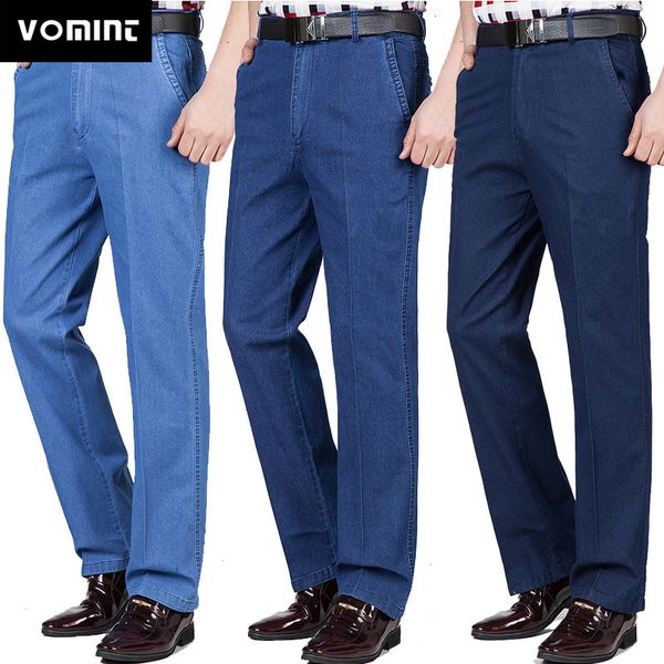 

mens jeans jeans autumn winter highwaisted elastic business casual trousers mens plus size men 230720, Blue
