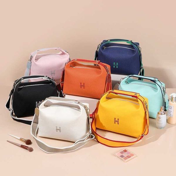 

large capacity inscape makeup bag with high beauty value canvas waterproof crossbody bag portable simple and convenient women's shoulde