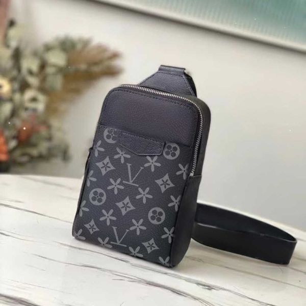 

waist bags m30741 outdoor slingbag black flower designer womens man genuine leather fashion clutch bag purse cross body tote handbag shoulde, Silver