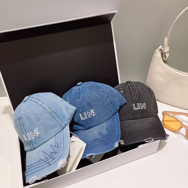 

denim cap fashion designer baseball cap vintage style men and women luxury ball cap 6 letters design exquisite workmanship aaaa+, Blue;gray