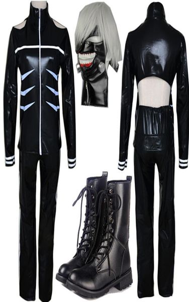 

tokyo ghoul cosplay costumes kaneki ken cosplay costumes hoodie jackets black fight uniform full set with mask8278191