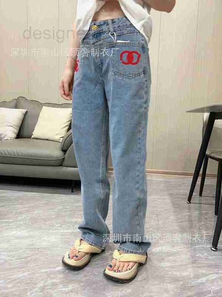 

women's jeans designer quality 23 spring/summer small fragrance red three dimensional denim pants trend lo32, Blue