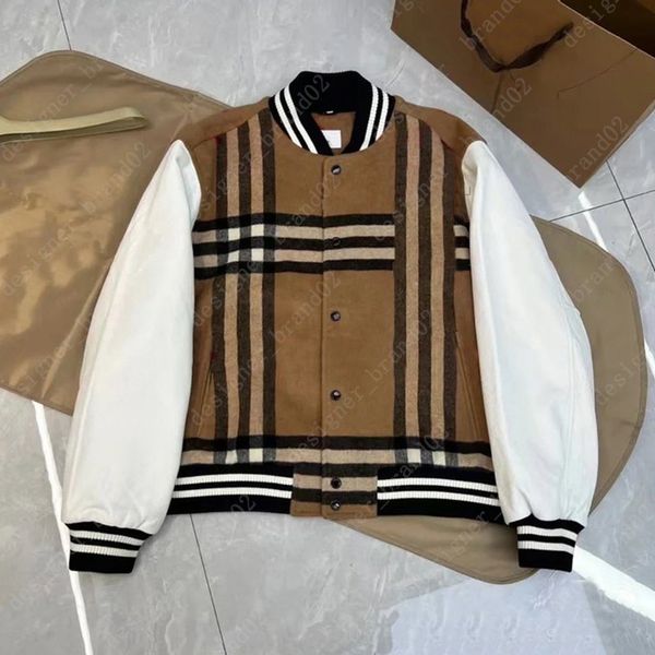 

womens jackets designer striped print baseball uniform lady parkas slim short jacket coats, Black;brown